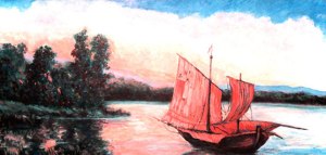 Tranquility Resting Chinese Sailboat