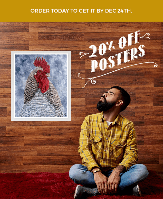 Year of Rooster poster promo for Troderickart.com