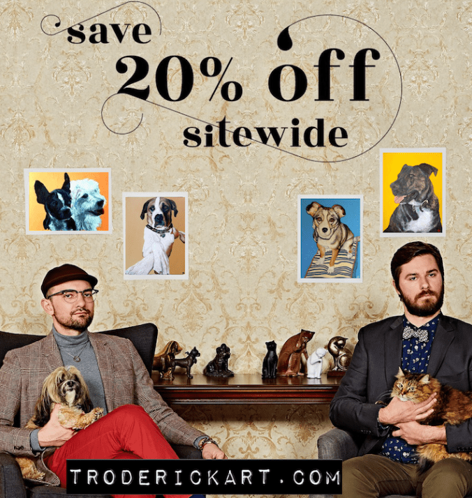 Coupon code TIMEOFF promo troderickart.com
