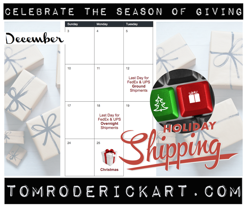 Season of Giving Holiday Shipping Schedules