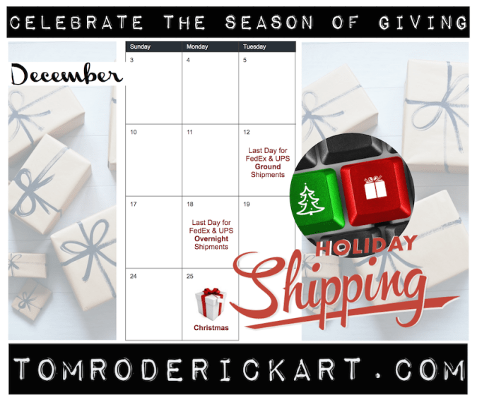 Season of Giving Holiday Shipping Schedules