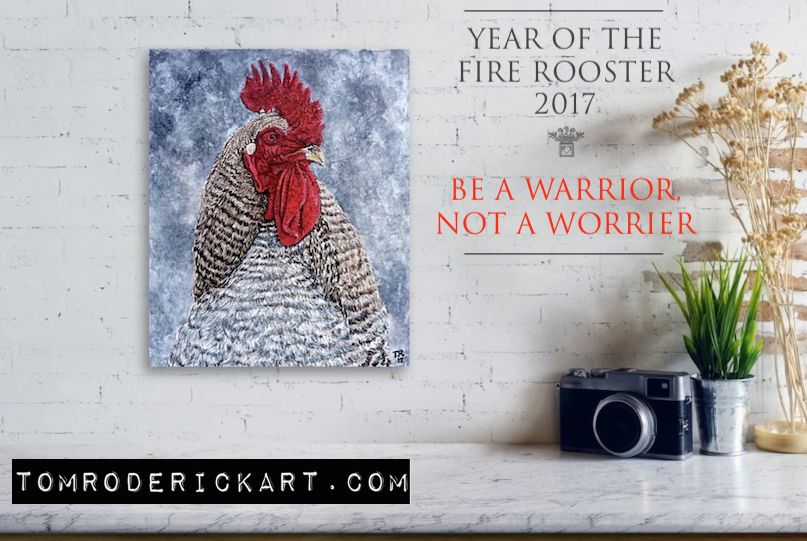 Year of the Fire Rooster 2017 metal print by Tom Roderick