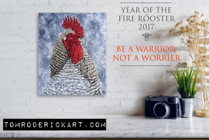 Year of the Fire Rooster 2017 metal print by Tom Roderick