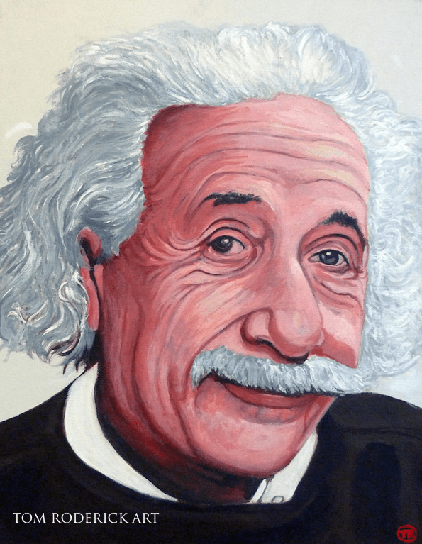 Albert Einstein portrait by Tom Roderick