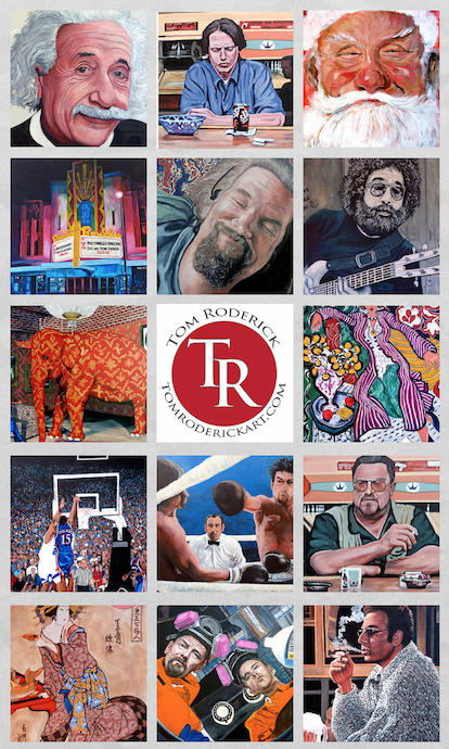 Collage of painting by Tom Roderick.