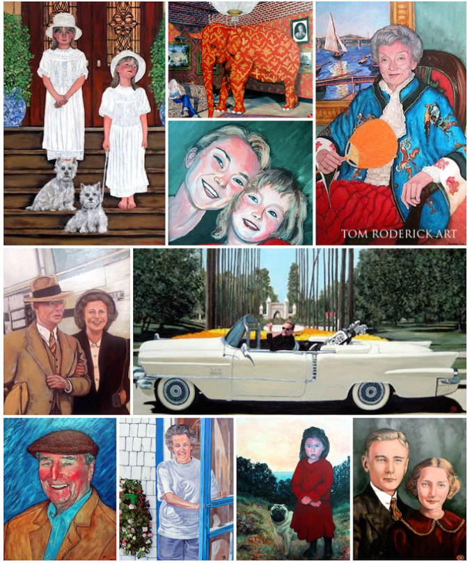 Family portrait college by Boulder artist Tom Roderick