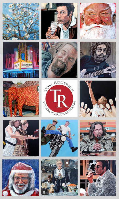 Collage of awesome painting by Tom Roderick