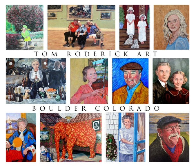 Collage of portraits by Boulder portrait artist Tom Roderick