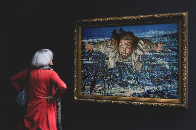 Come Fly With Me portrait of The Dude by Boulder artist Tom Roderick.