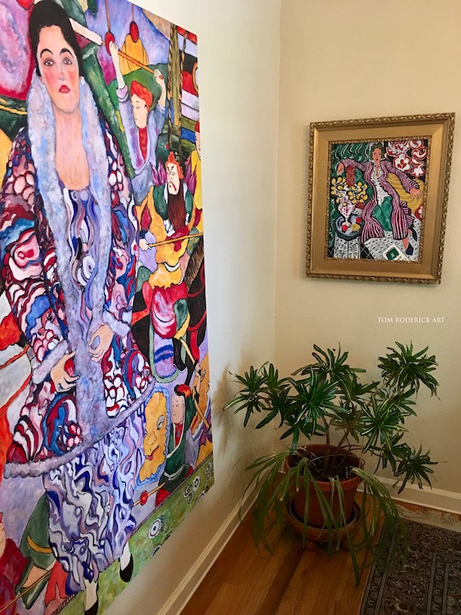 Klimt and Matisse portrait by Boulder artist Tom Roderick.