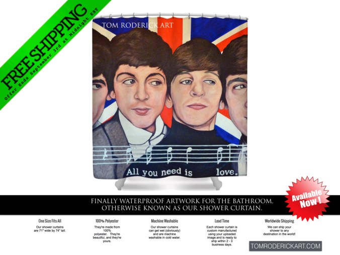 Labor day event free shipping promo for Tom Roderick art