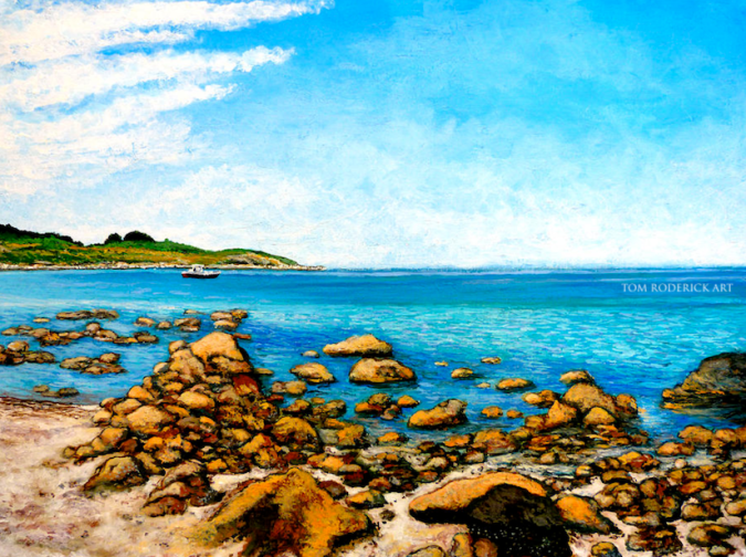 Kettle Cove - Cape Elizabeth, ME painting by Boulder artist Tom Roderick.