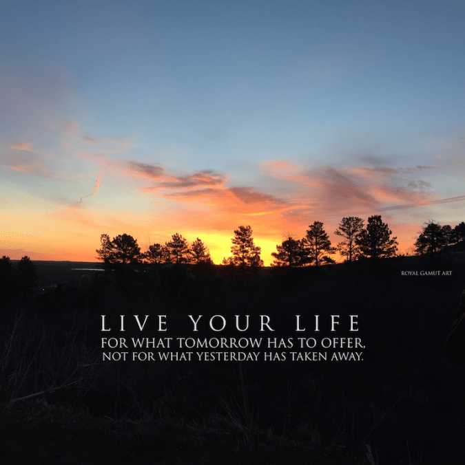 Sunrise Boulder Colorado Live Your Life by Royal Gamut Art