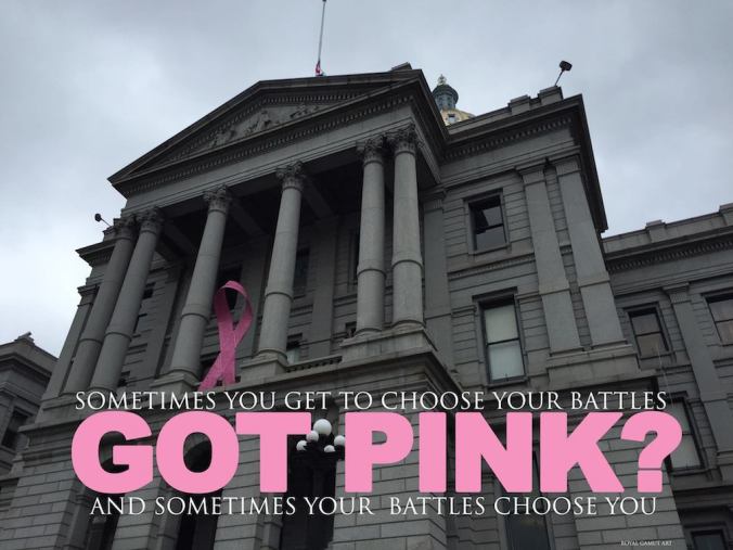 Denver State Capital Building displaying a Pink Ribbon to support National BCAM.
