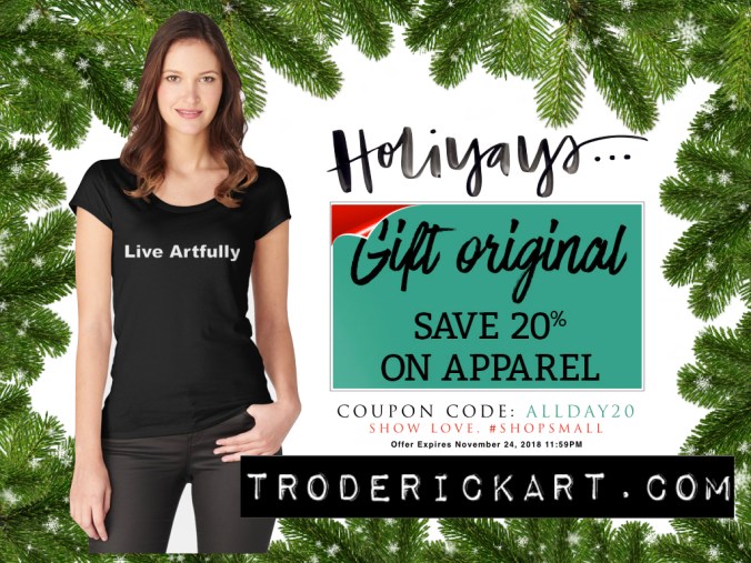 Save 20% of apparel by Boulder artist Tom Roderick.