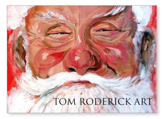 Santa Greeting card by Boulder portrait artist Tom Roderick.