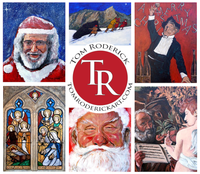 Seasonal art by Boulder portrait artist Tom Roderick.