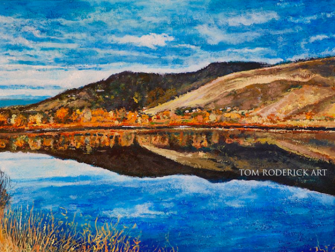Portrait of Wonderland Lake, Boulder Colorado by Boulder artist Tom Roderick.