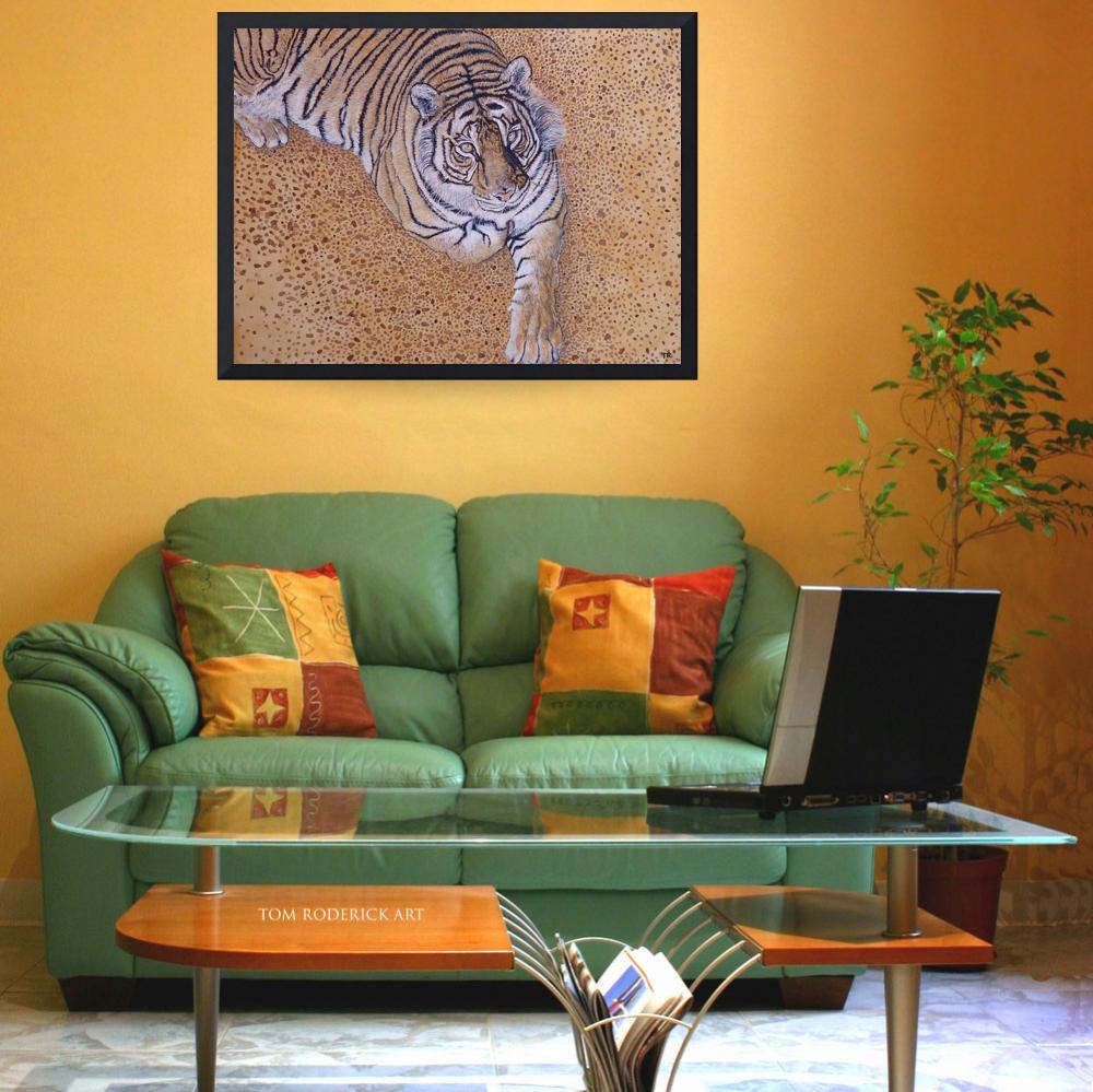 Portrait of bengal tiger by Boulder artist Tom Roderick.