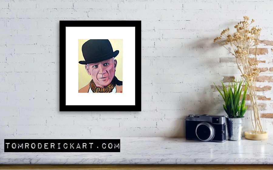 Portrait of Pablo Picasso by Boulder portrait artist Tom Roderick.