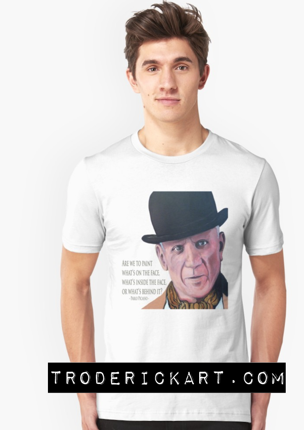 Pablo t-shirt by Tom Roderick Art.