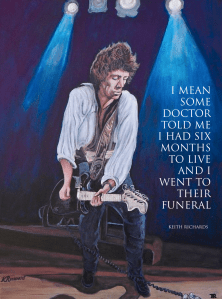 Portrait of Keith Richards by Boulder artist Tom Roderick