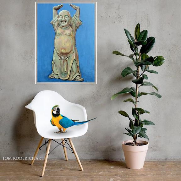 Standing Happy Buddha by Boulder artist Tom Roderick.