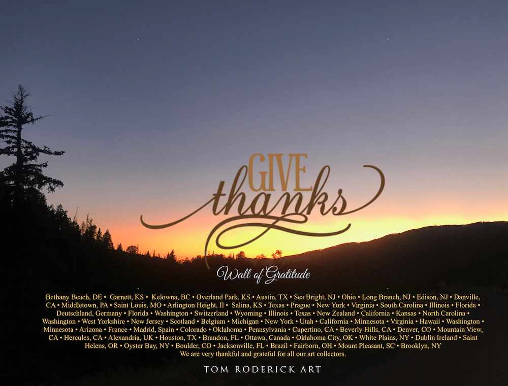 Wall of Gratitude for Tom Roderick Art