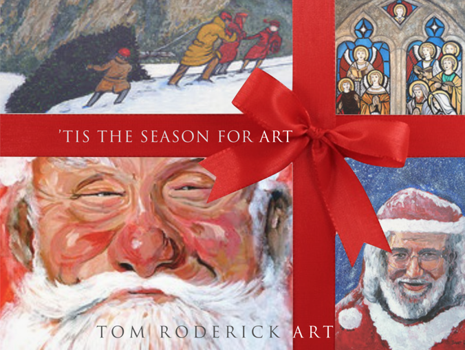 Christmas seasonal art by Boulder artist Tom Roderick.