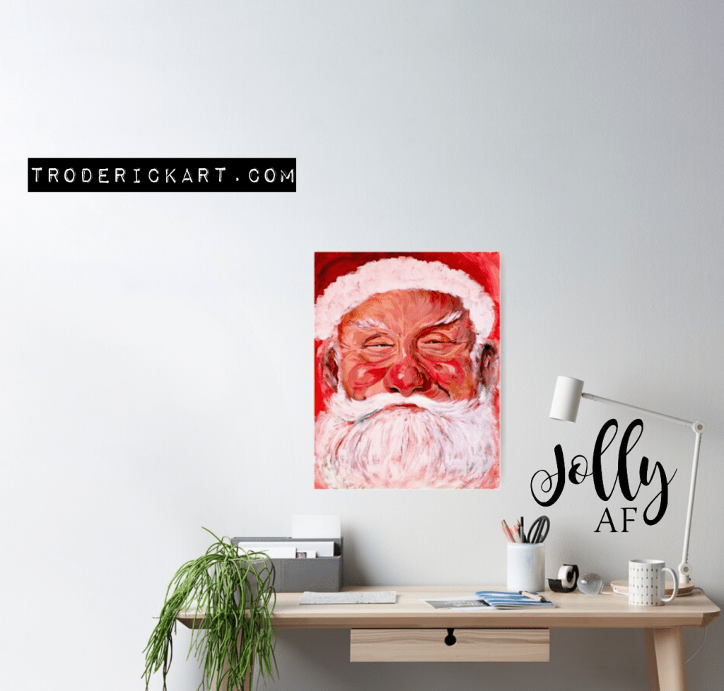 Santa poster by Tom Roderick Art.