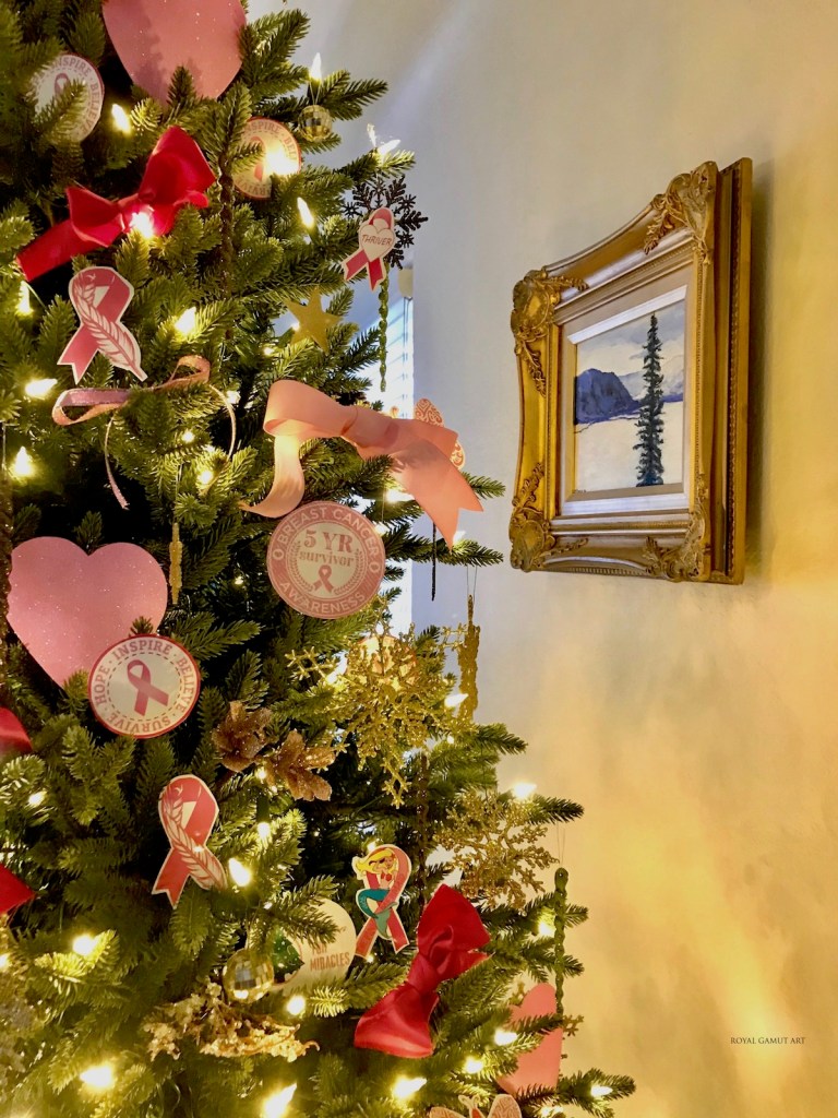 Cancer Survivor Pink 5year survivor tree at Royal Gamut Art.