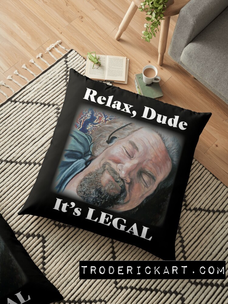 Relax Dude throw pillow by Boulder Portrait artist Tom Roderick.