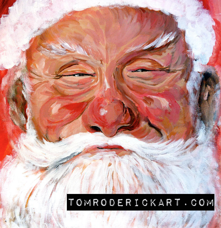 Portrait of Santa by Boulder portrait artist Tom Roderick.