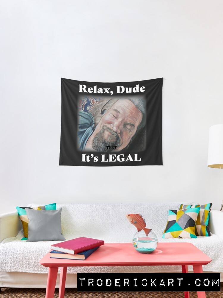 Relax Dude tapestry by Boulder Portrait artist Tom Roderick.