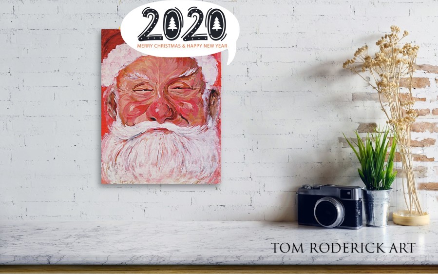 Portrait of Santa by Boulder portrait artist Tom Roderick.