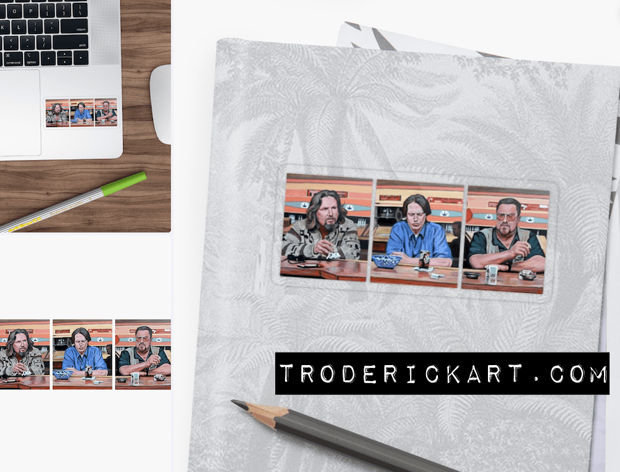 Pause for Reflection sticker artwork by Boulder portrait artist Tom Roderick