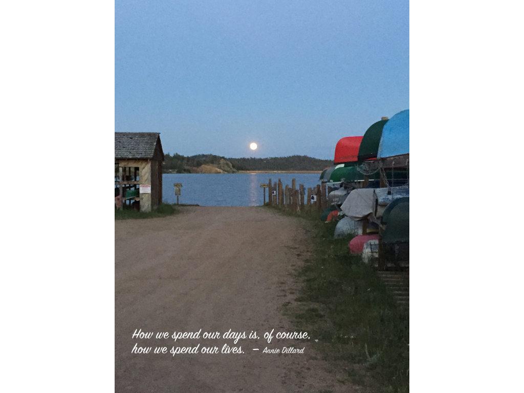 photo of crystal lake with an ann dillard quote 