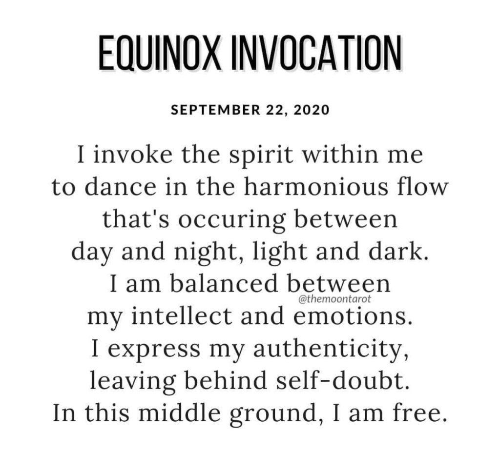 Equinox invocation by the moon tarot for September 22, 2020
